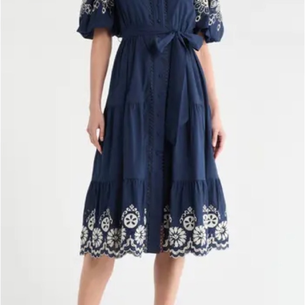 Love By Design Midnight Blue Floral Midi Dress